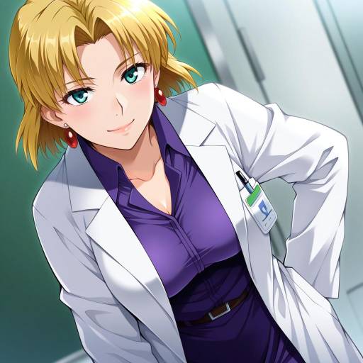 Illustration of Akagi ritsuko, neon genesis evangelion in the style of Sakurai makoto (custom size)