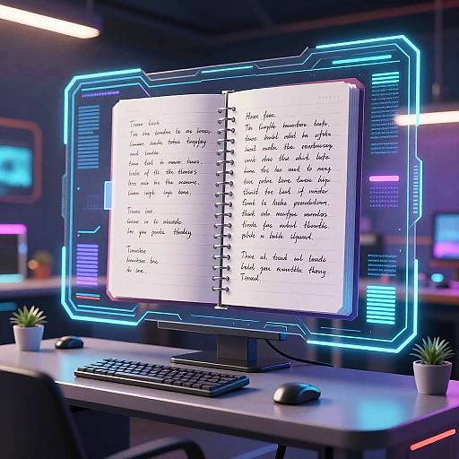 Futuristic AI Journal Interface
