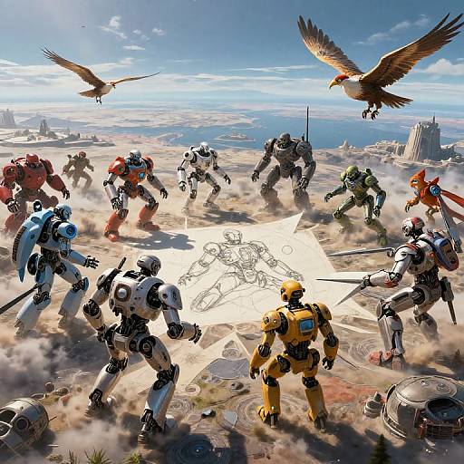 Epic Sci-Fi Robot vs Bird Battle