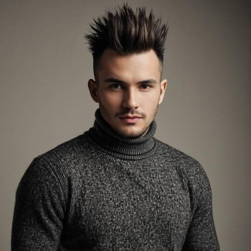 Stylish Man with Textured Mohawk Portrait