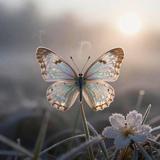 Ethereal Crystalline Butterfly Glow