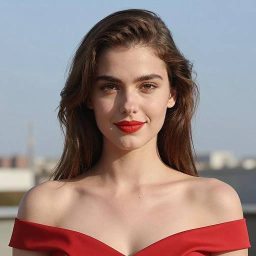 Photorealistic Portrait of Dionne in Red