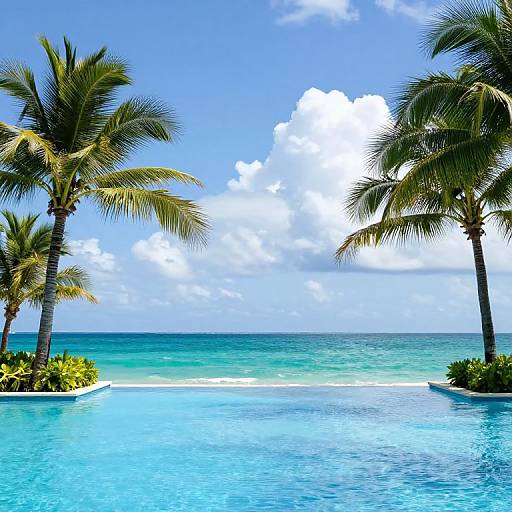 Tropical Palms Over Montego Bay Infinity Pool