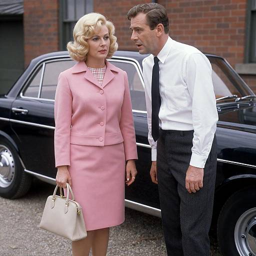 Retro 1960s Scene with Fashion Duo