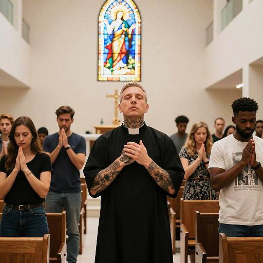 Tattooed Priest Leading Modern Prayer