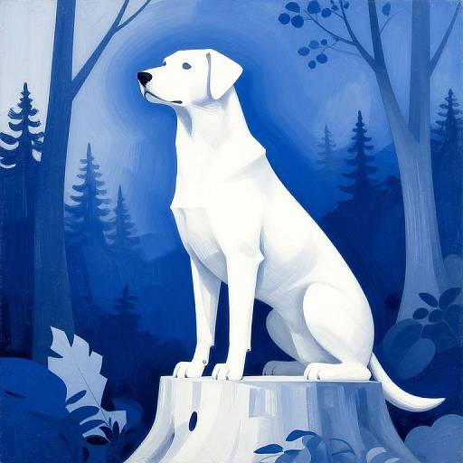 Monumental Dog in Whistlerian Style