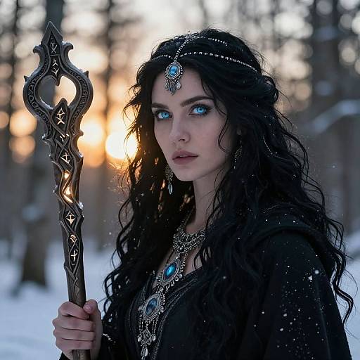 Photorealistic Slavic Sorceress Portrait