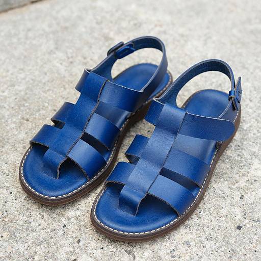 Close-Up Blue Hue Woven Huarache Sandals