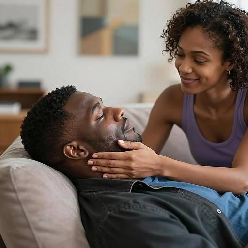 Intimate Moment on the Couch