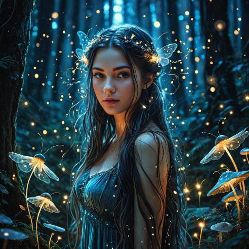 Serene Nymph in Enchanted Twilight Forest