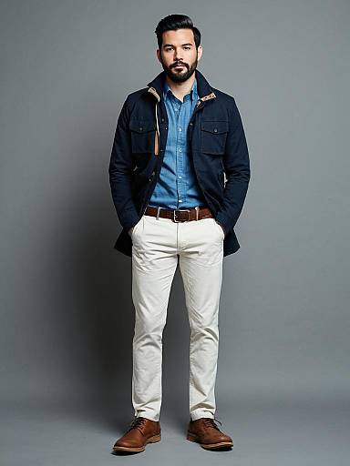 Casual Male Fashion Outfit Full Body Portrait