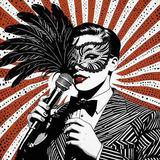 Vintage Jazz Singer in Pop Art