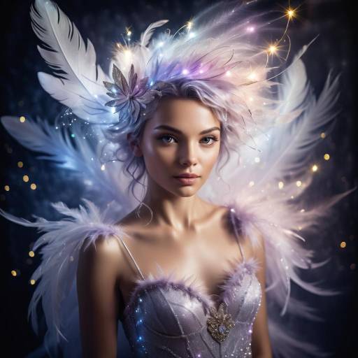 Whimsical Feather Fairy Portrait