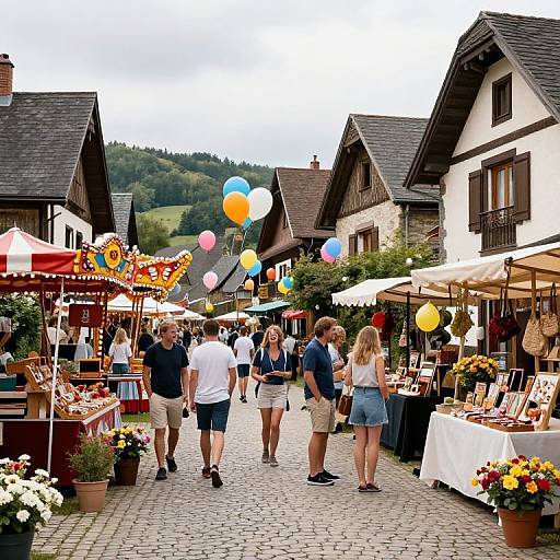 Charming Village Summer Fete Scene