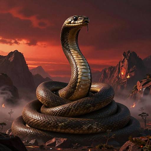 Massive Ancient Serpent at Crimson Horizon