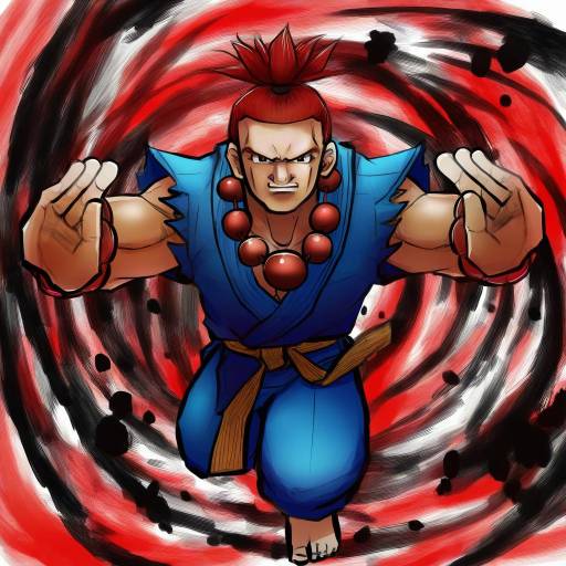 Illustration of Akuma (street fighter), street fighter in the style of Peroponesosu.