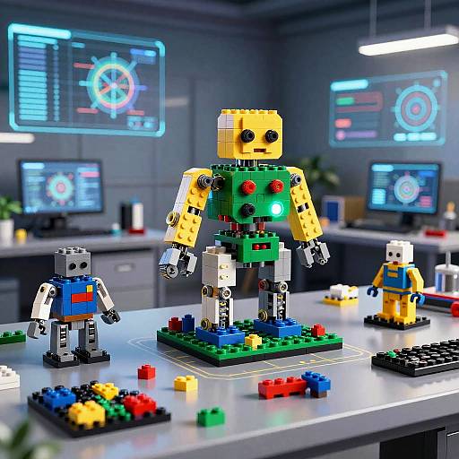 Futuristic AI Lego Robotics Display