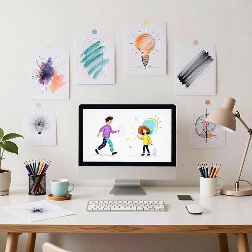 Surreal AI Workspace Illustration