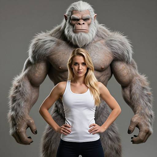 Powerful Yeti and Confident Woman