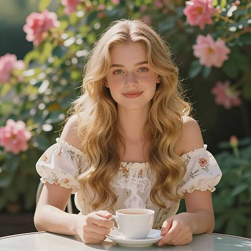 Charming Young Woman in Vibrant Garden