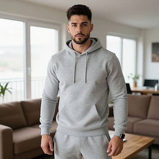 Portrait of Young Man in Cozy Room