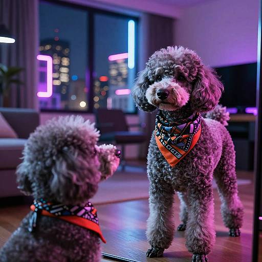 Cyberpunk Poodle Mirror Selfie