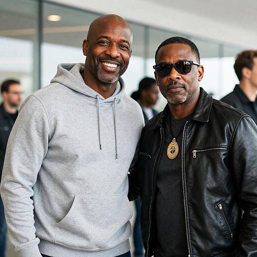 Two Black Men Posing Indoors