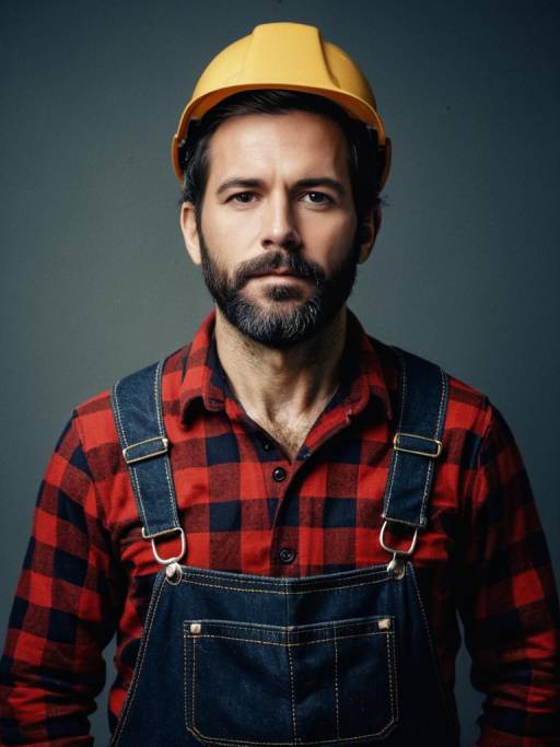 Portrait of Man in Lumberjack Costume