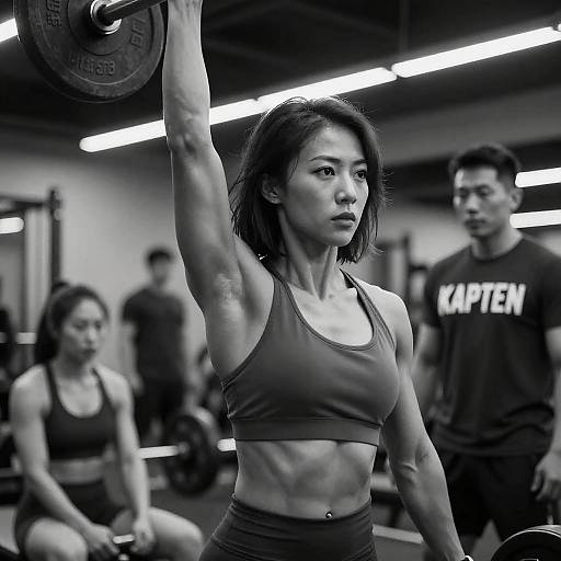 Muscular Woman Lifting Weights