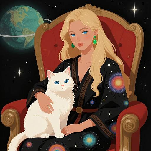 Celestial Queen on a Red Throne