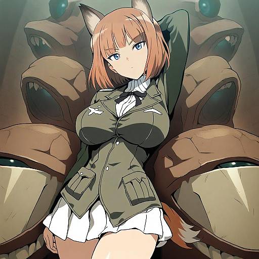 Illustration of Gundula rall, world witches series in the style of Kamizono (spookyhouse)