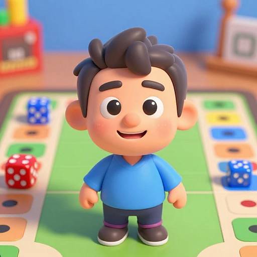 3D Cartoon Dice Dreams Character Portrait