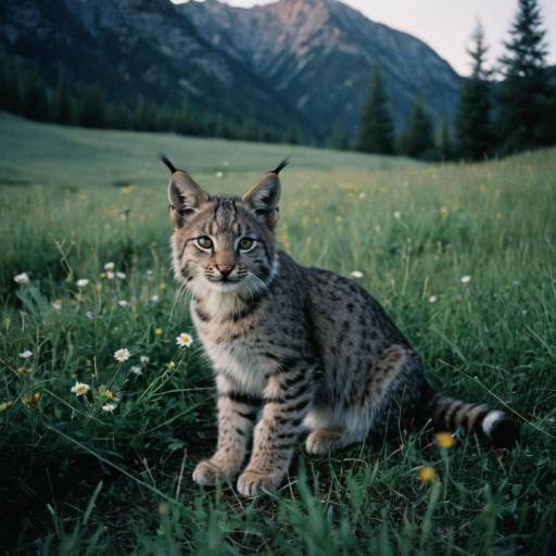 Lynx Kitten in Mountain Meadow