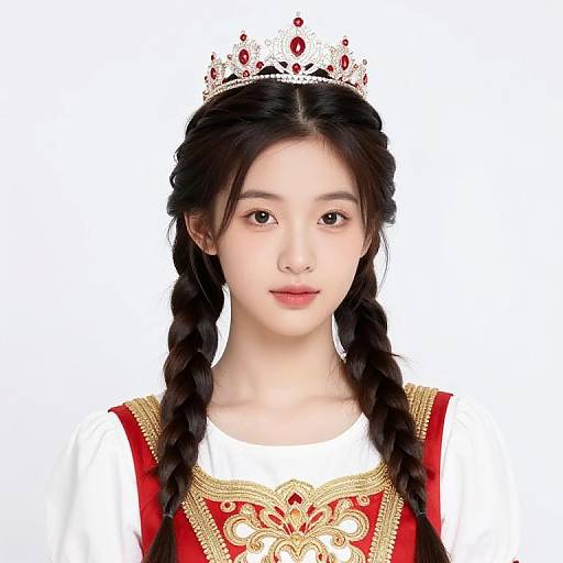 Asian Girl with Braided Crown