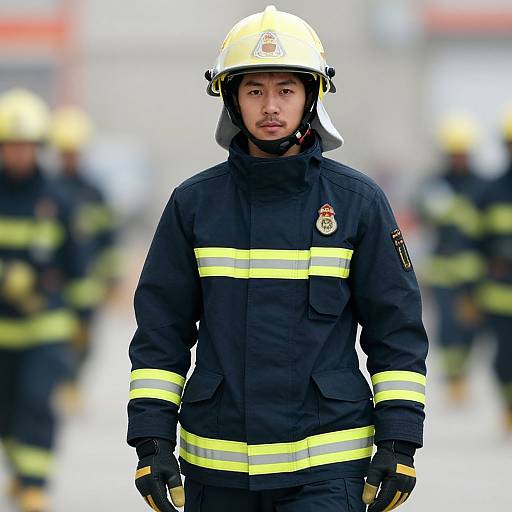 Realistic Male Firefighter Portrait