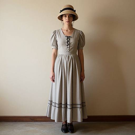 Woman in Western Frock and Hat