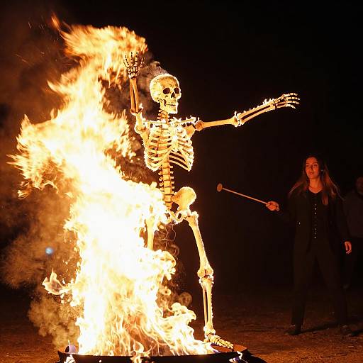 Nighttime Fire Performance with Skeleton
