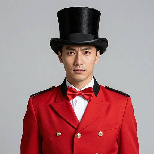 Male in Red and Black Uniform