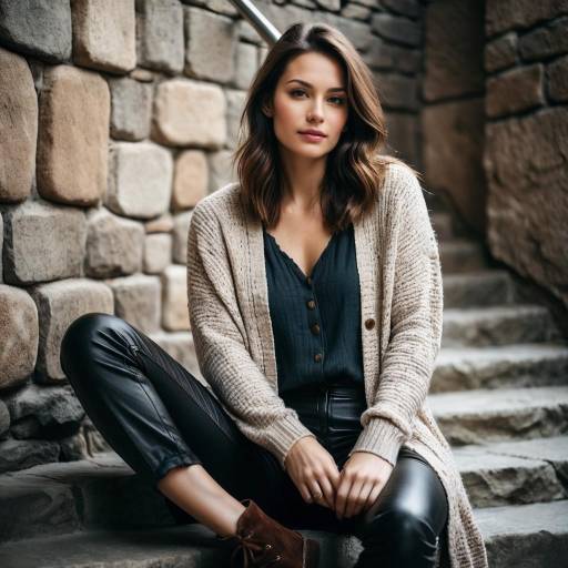 Young Woman Sitting on Stone Steps