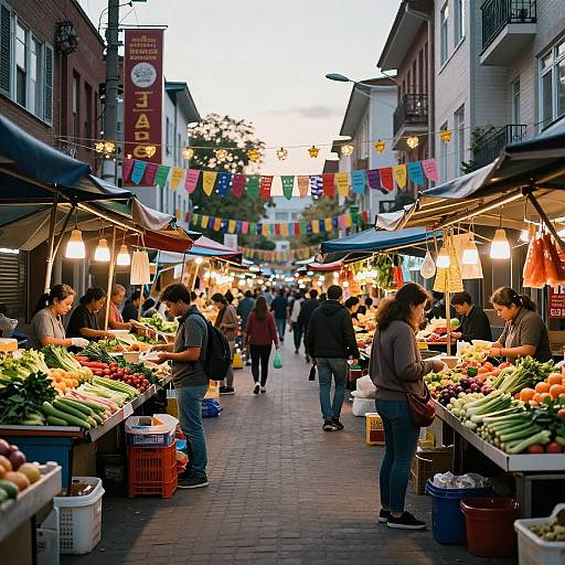 Photorealistic Urban Market Street Scene