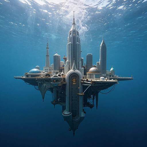Underwater Metropolis Between Ocean and Sky