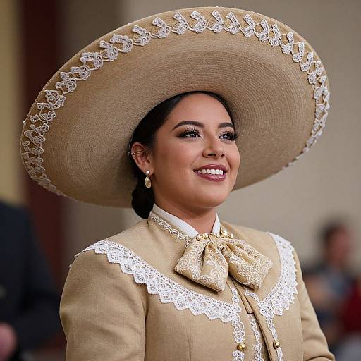 Elegant Woman Mariachi in Traditional Attire