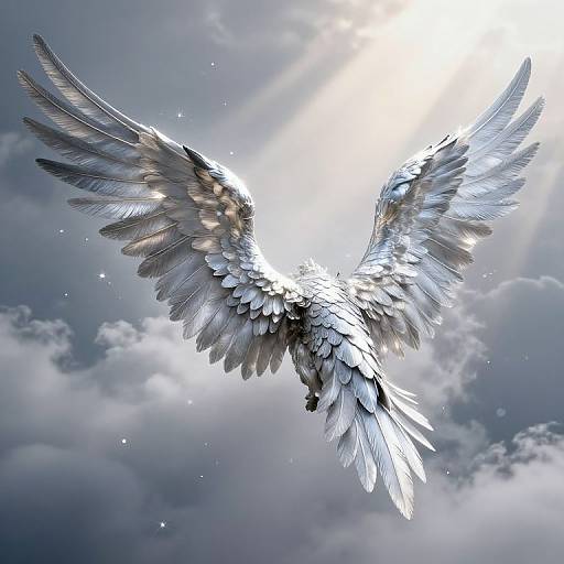 Majestic Metallic Angel Wings Unfolding
