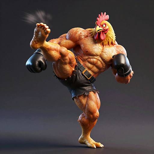 3D Tekken Chicken Powerful Kick