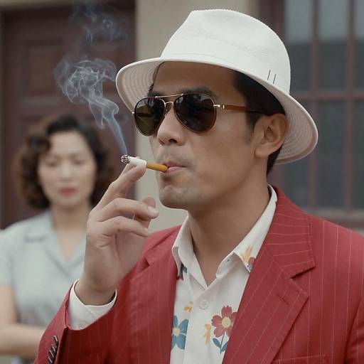 Vintage Style: Man in Pinstripe Jacket