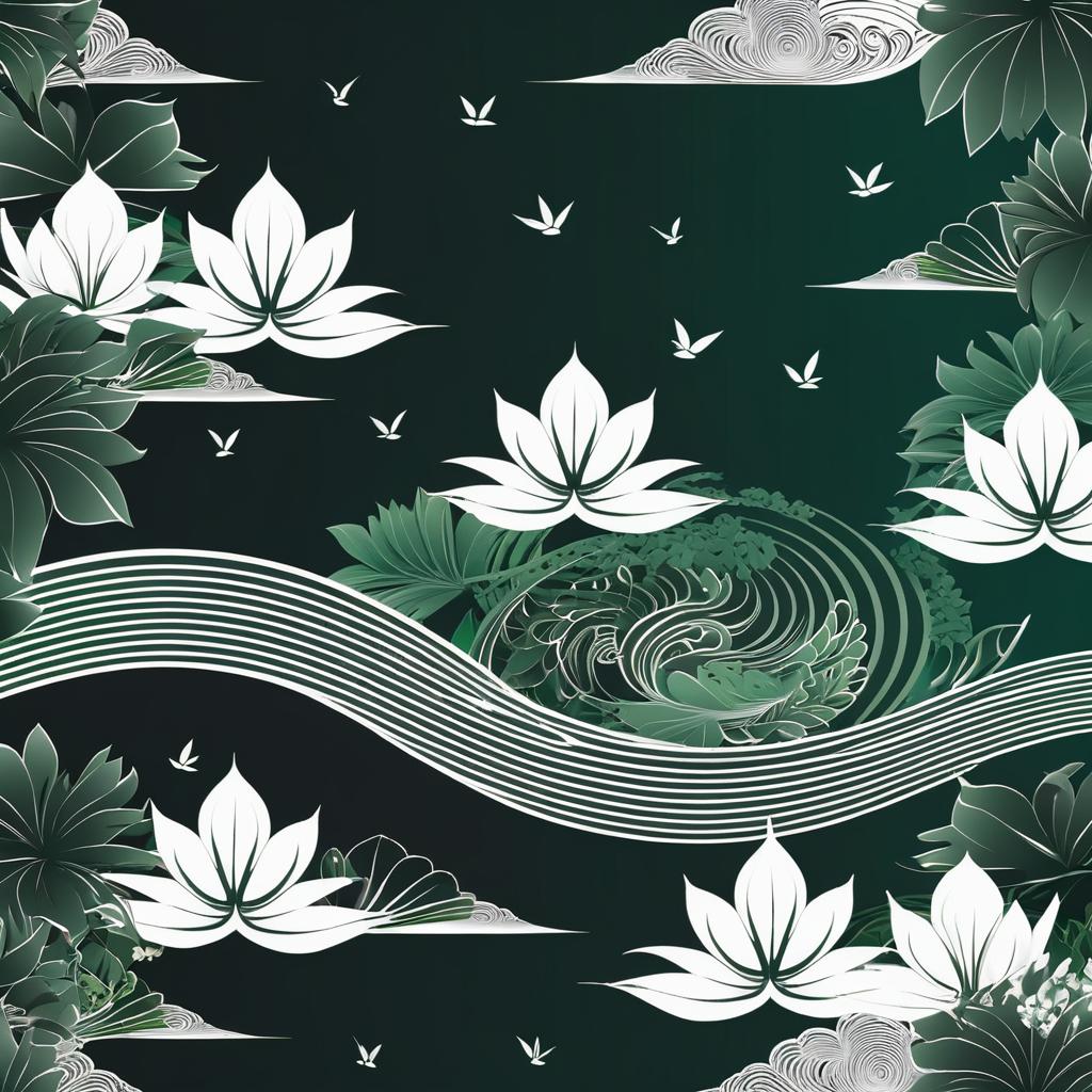 Zen Nature Vector for Yoga Mat Design