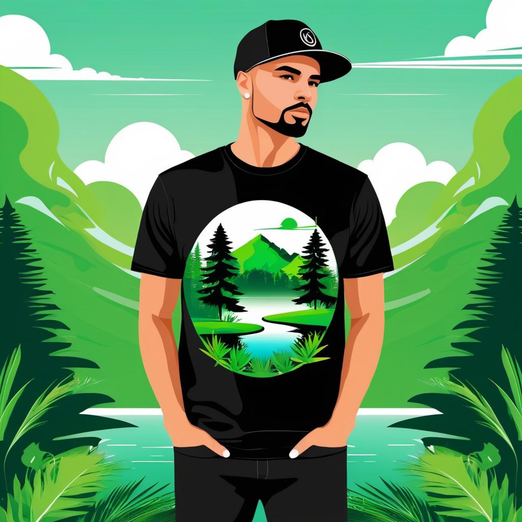 Trendy Nature-Inspired Streetwear T-Shirt Design