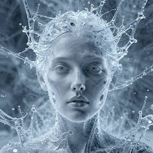 Surreal Ice Distorted Woman's Face