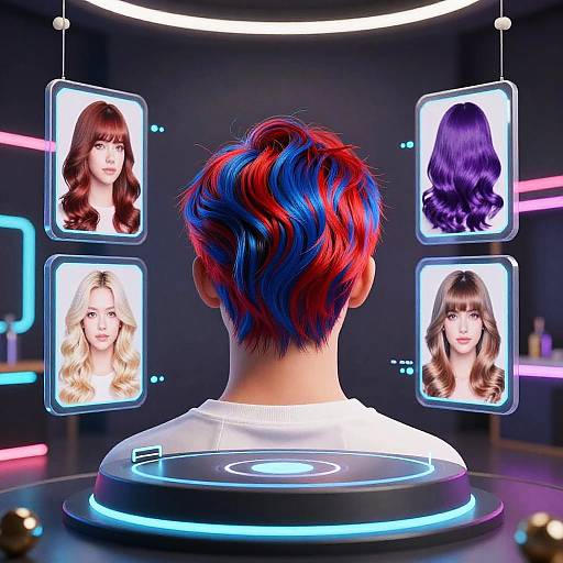 Futuristic Holographic Hair Color Try-On