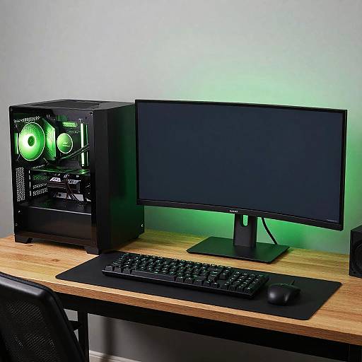Minimalistic Green Gaming Setup